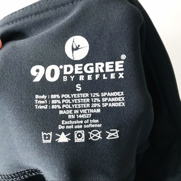 90 Degree by Reflex Crop Leggings Black Mesh Small - Picture 8 of 8